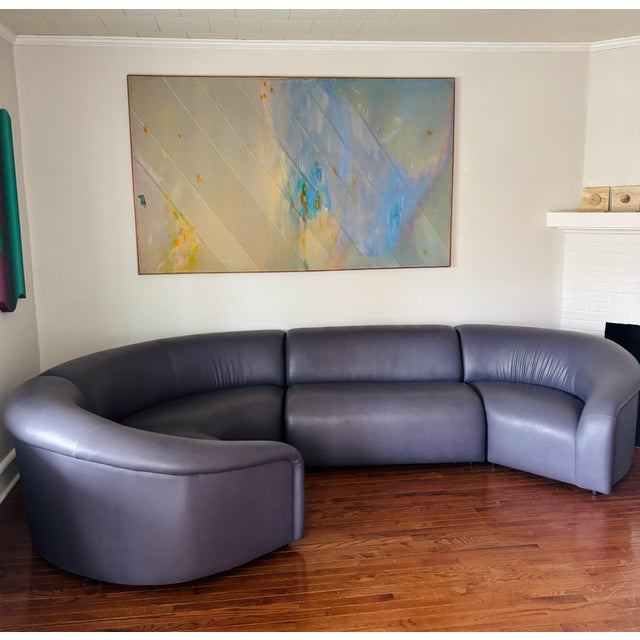 1970s 1970s Abstract Oil Painting on Stretched Canvas 50 In. X 85 In. For Sale - Image 5 of 5