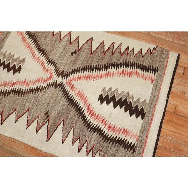 Early 20th Century Shark Teeth American Navajo Rug - 3'1" x 4'9" For Sale - Image 9 of 11