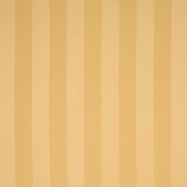 Sample - Schumacher Roosevelt Awning Stripe Fabric In Gold For Sale