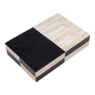 1980s Modern Maitland-Smith Tessellated Bone Box For Sale