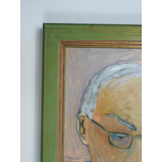 Contemporary Expressionist Portrait Painting of Man Reading For Sale In Seattle - Image 6 of 6
