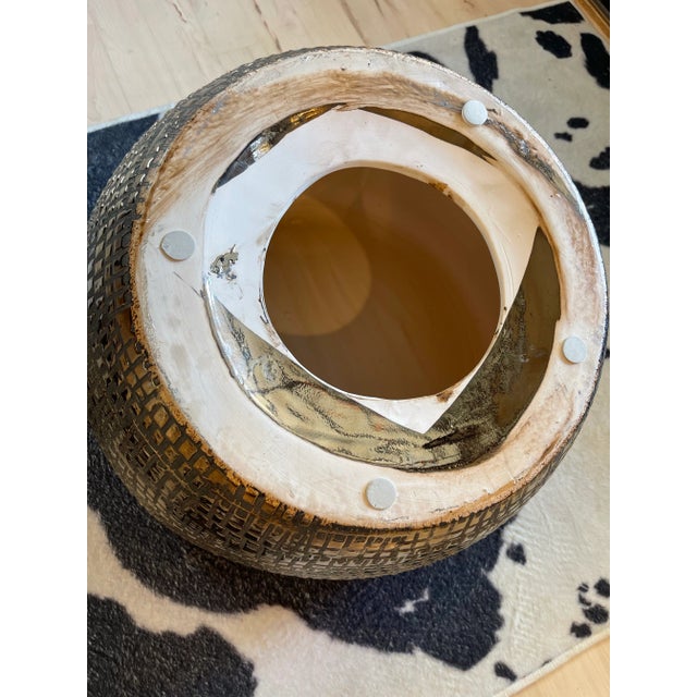 Bronze 1980s Modern Ceramic Textured Stool, Two Available For Sale - Image 8 of 11