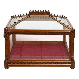 Neo-Gothic Showcase in Walnut, Naples, Early 19th Century For Sale