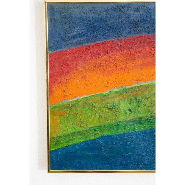 1960s Mid Century Modern Oil Painting George Constant Art Rainbow Original Signed MCM For Sale - Image 5 of 12