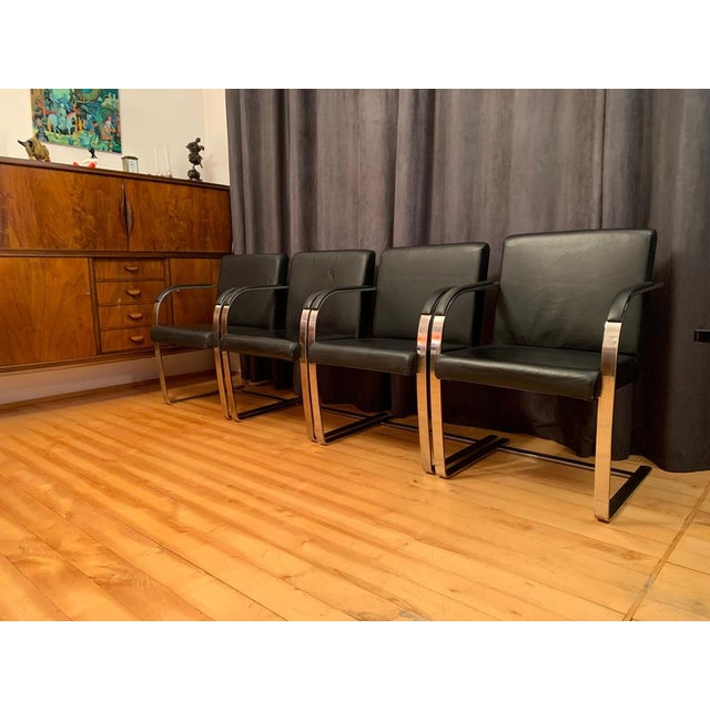 Brno Chairs in the style of Ludwig Mies Van Der Rohe, 1980s, Set of 4 For Sale - Image 6 of 18
