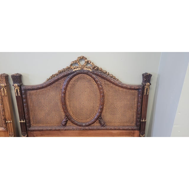 Late 19th Century Pair of French Cane Twin Headboards For Sale - Image 10 of 15