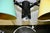 It features a double cone design in lacquered sheet metal and a black lacquered brass frame. They have double joints...