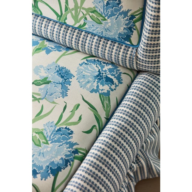 Contemporary Harlequin Fleur de Joie Fabric in Sky/Forest - a Sample For Sale - Image 3 of 3