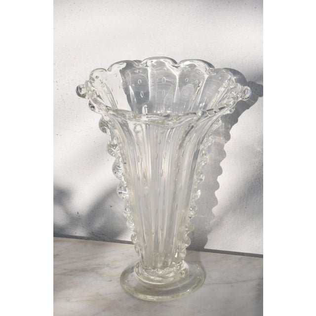 Art Deco Art Decò Murano Bullicante Vase by Barovier & Toso, 1950s For Sale - Image 3 of 10
