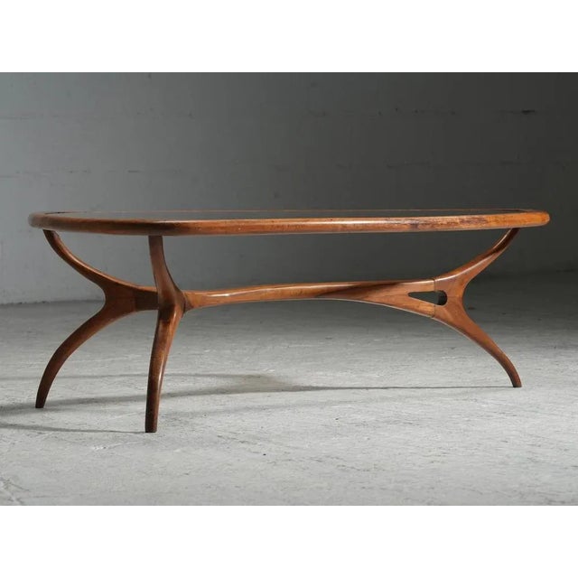 Giuseppe Scapinelli Coffee Table in Caviuna and Glass, Brazil, 1950s For Sale - Image 6 of 8