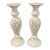 Vintage Davco Cream White Ceramic Perforated Candlesticks- Set of 2 For Sale
