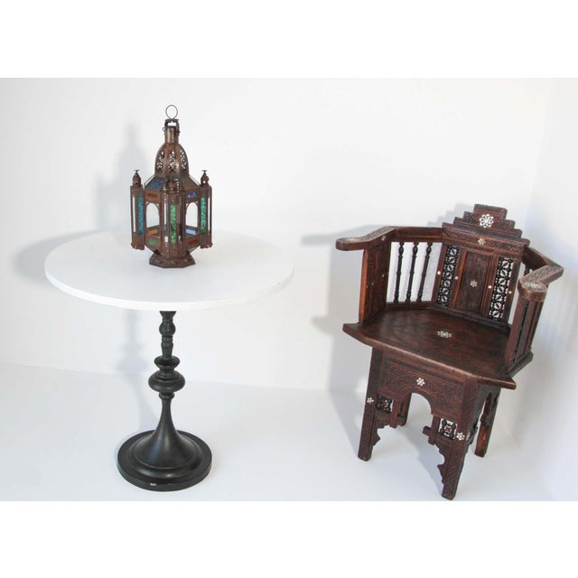 Handcrafted Moroccan Tole and Glass Lantern, Moorish Style, 1960 For Sale - Image 12 of 17