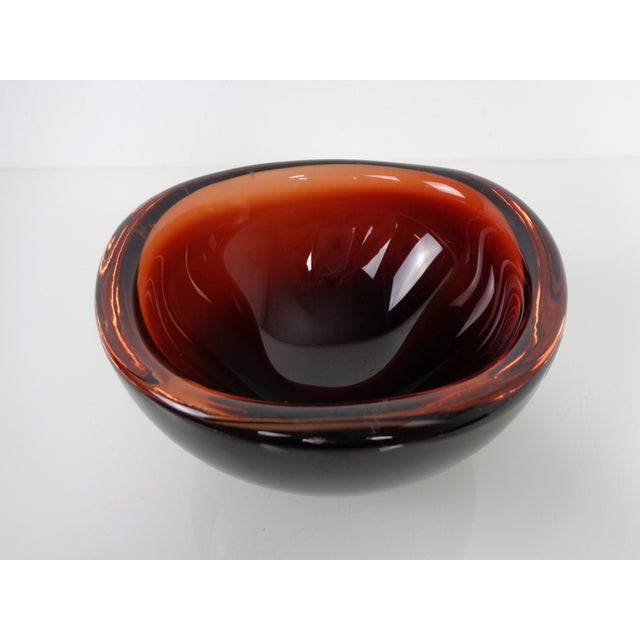 Swedish Burgundy Glass Bowl from Orrefors, 1960s For Sale - Image 12 of 18