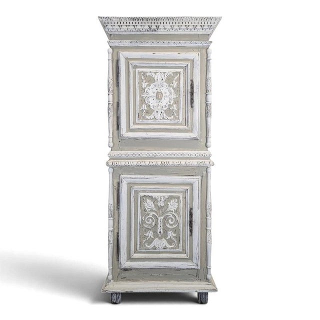 Henry II Carved Grey Oak Cabinet For Sale - Image 10 of 10