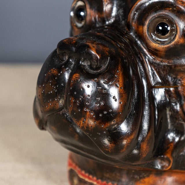 Antique 20th Century Wood of Life Bulldog Inkwell Jar, 1910s For Sale - Image 10 of 18