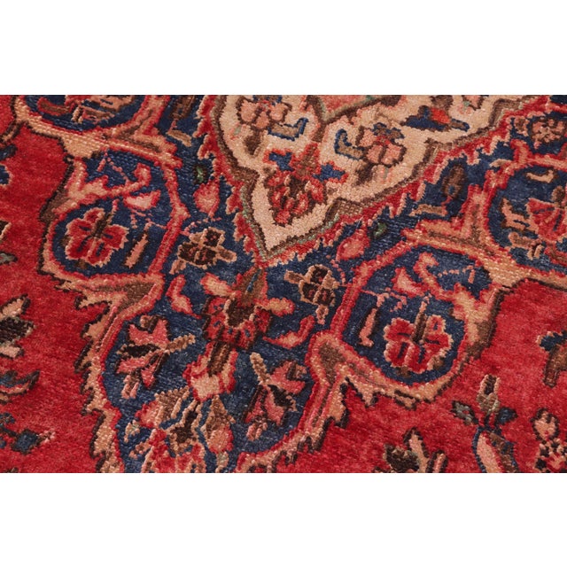 Shabby Chic Persian Vintage Kashan Red/Brown Wool Rug - 9'0'' X 11'10'' For Sale - Image 3 of 10