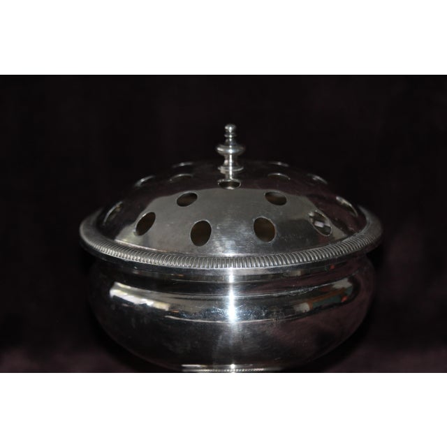 Silver Rose bowl Flower frog Vase Pot pourri Centerpiece table Silver plated vase. Silver plated hallmarks. Dimensions:...