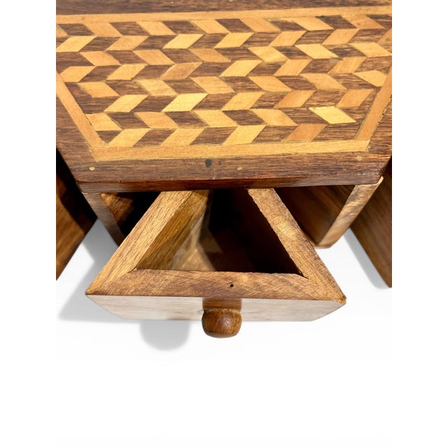 Vintage Folk Art Inlaid Spice Box – Mid 20th Century Cabin / Outsider Art For Sale - Image 11 of 14