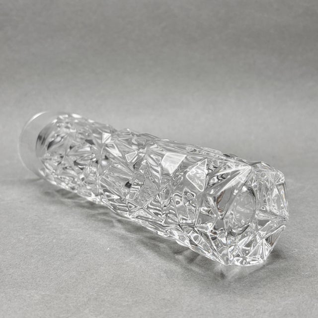 Transparent Vintage Tiffany & Co. Rock Cut Clear Crystal Bud Vase For Sale - Image 8 of 10