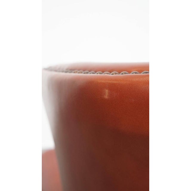 English Chesterfield Wing Chair in Cowhide Leather For Sale - Image 14 of 16