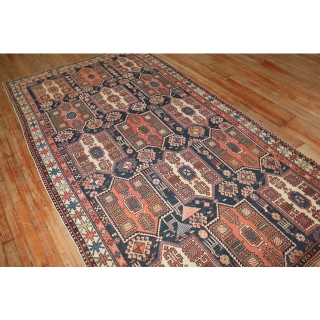 Brown Large Antique Zabihi Collection Caucasian Tribal Rug For Sale - Image 8 of 12