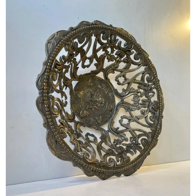 An Italian Openwork/filigree/pierced basket or bowl for fruit bread or decorative purposes. Its made from solid cast brass...