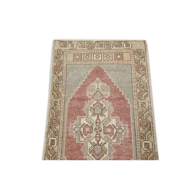 Oriental Hand Knotted Rug Turkish Mini Rug 1'8" x 3'3" For Sale - Image 4 of 5