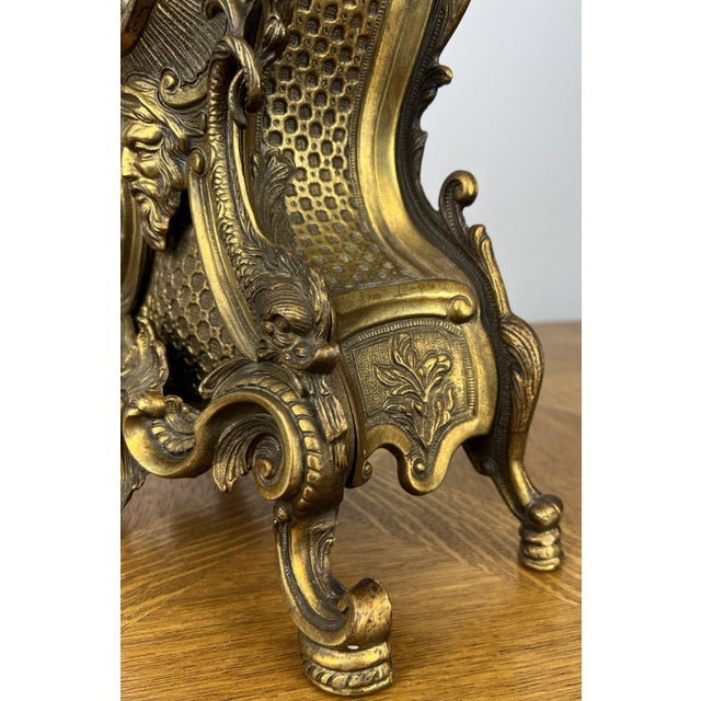 Rococo Vintage French Brass Ornate Cherub Mantel Clock For Sale - Image 3 of 13