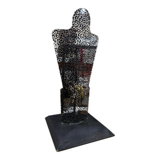 1970s Original Large Leopard Pattern Lucite 'Torso' Sculpture 34” Rare For Sale