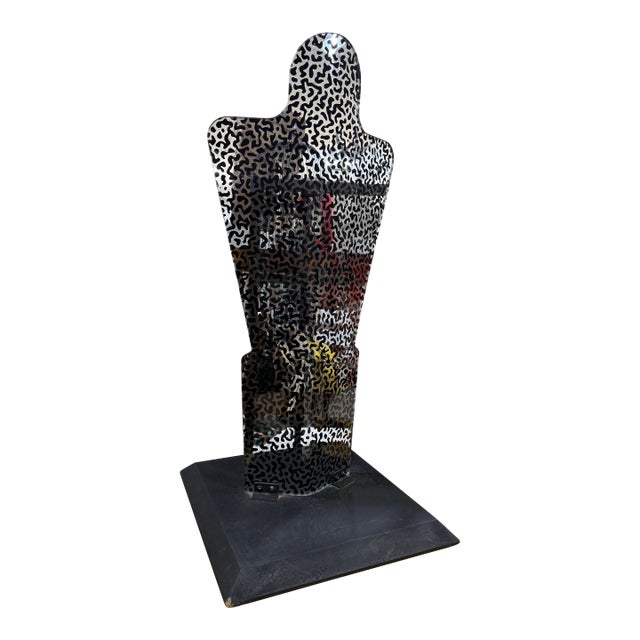 1970s Original Large Leopard Pattern Lucite 'Torso' Sculpture 34” Rare For Sale
