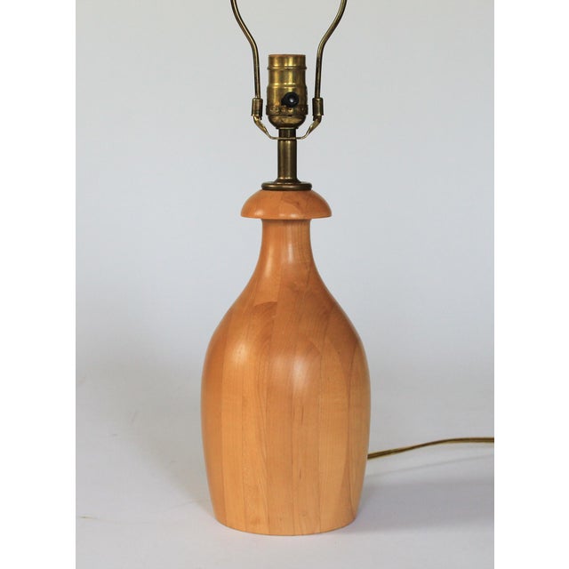 Vintage Hand Turned Wood Table Lamp For Sale - Image 4 of 10