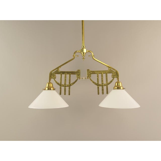 Art Deco Viennese Brass Hanging Lamp, 1920s For Sale - Image 12 of 18