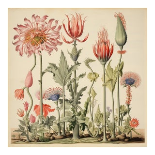 18" X 18" Florilegium - Original Botanical Floral Print, Unframed For Sale