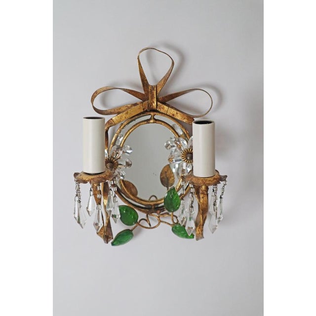 Hollywood Regency Floral Wall Lamp from Maison Baguès, 1950s For Sale - Image 12 of 13