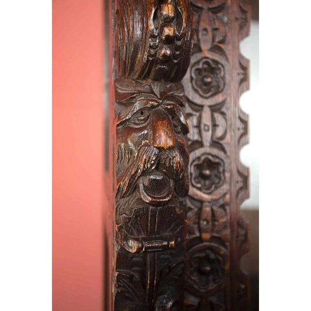 Wood Neo-Renaissance Cabinet in Oak For Sale - Image 7 of 9