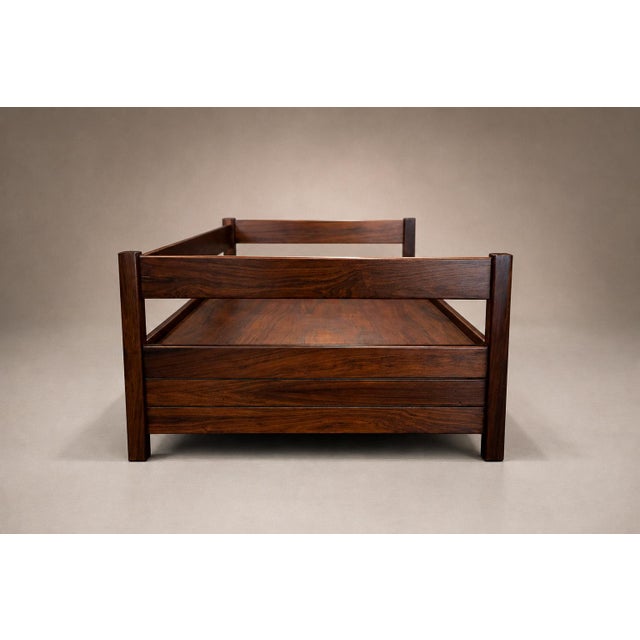 Brazilian Modern Two-in-One Rosewood Sofa & Daybed in Deep Olive Mohair, Celina For Sale - Image 17 of 18