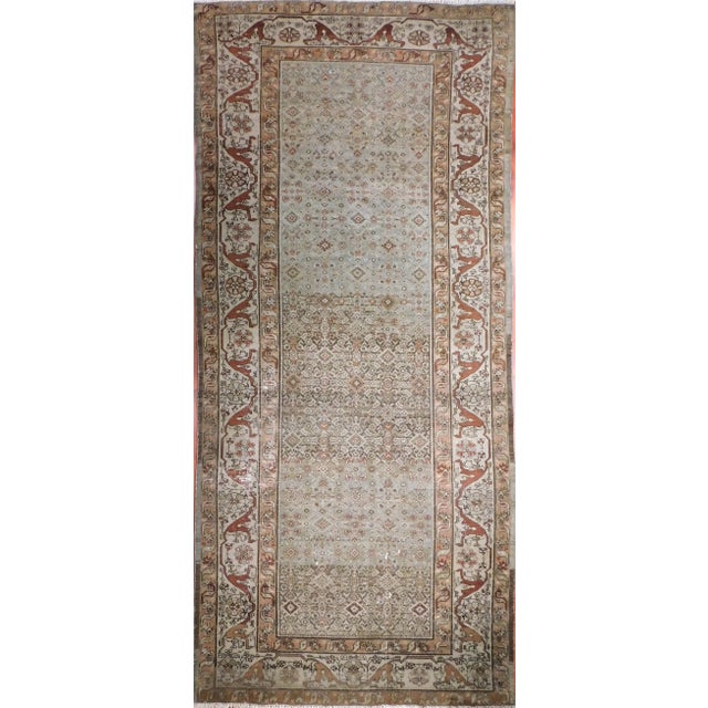 Persian 1930's Vintage Hand-Knotted Persian Gallery Rug - 6'6"x 13'9" For Sale - Image 3 of 3