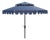 Venice 9Ft Round Double Top Crank Umbrella, Navy With White Trim For Sale