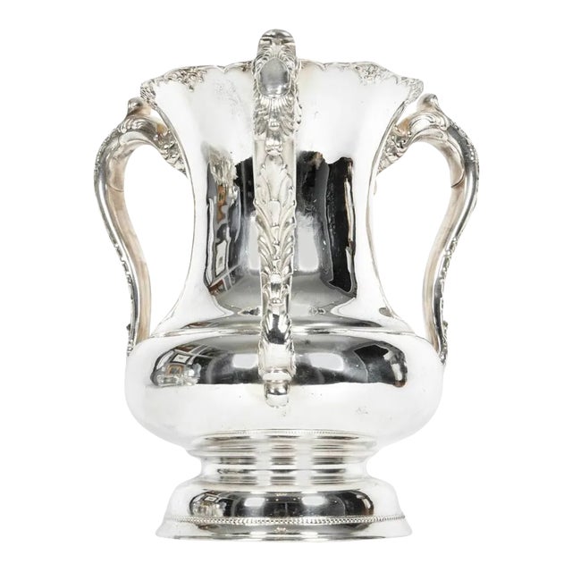 English Silver Plate / Copper Three Handles Cup Vase / Piece For Sale