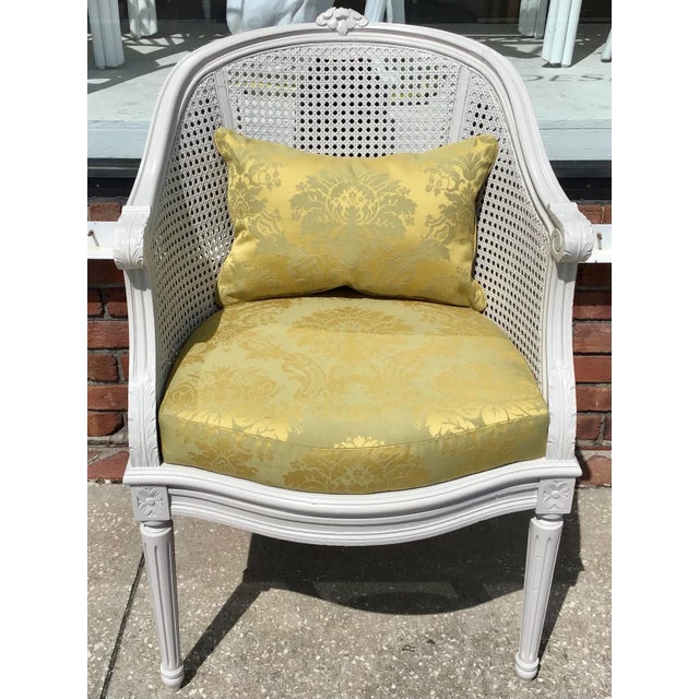 Classic French Louis XVI Barrel Chair For Sale - Image 10 of 10