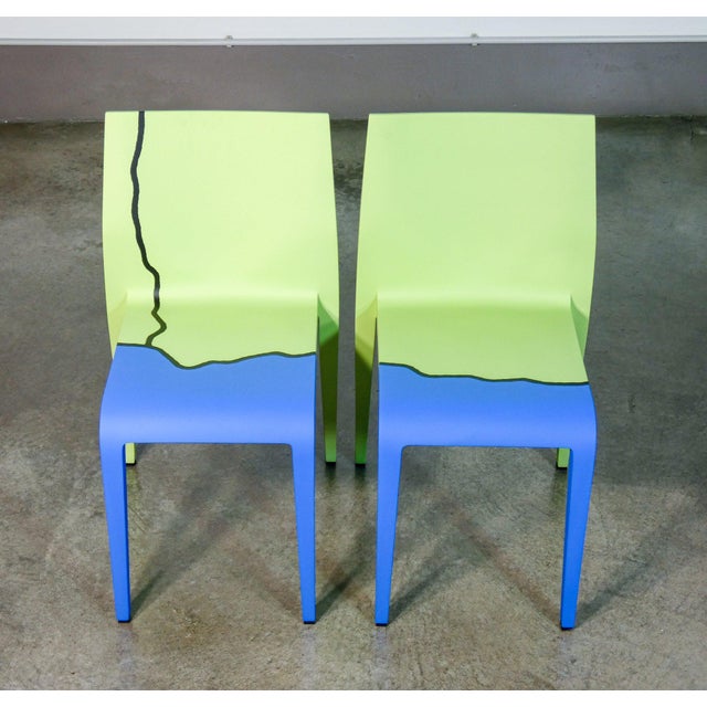 Set of four chairs Leleggera part of the mid -half -medium work the Mediterranean by Michelangelo Pistoletto Michelangelo...