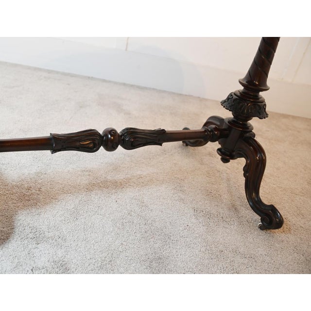 Victorian Walnut Stretcher Centre Table, 1860s For Sale - Image 9 of 12