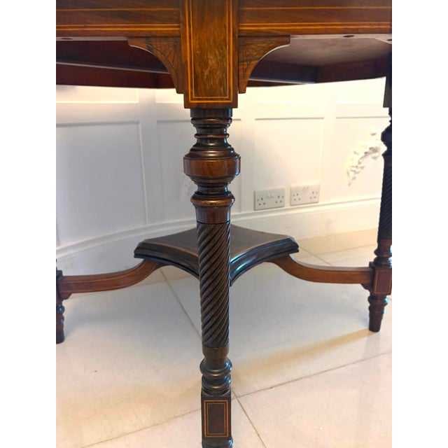 Antique Victorian Octagonal Rosewood Marquetry Centre Table, 1880s For Sale - Image 9 of 12