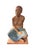 Expressive original figural sculpture signed “O’Hare”, depicting a seated woman posed cross-legged on a textured...