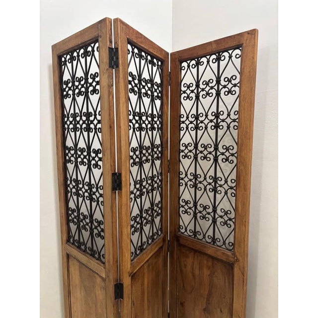 Wood Late 20th Century Spanish Mission Style Room Divider For Sale - Image 7 of 7