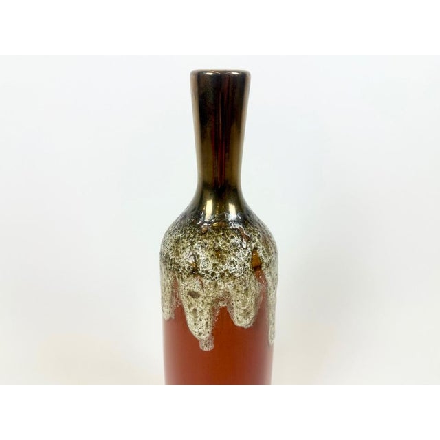 Large Mid-Century Modern German Fat Lava Ceramic Bottle, 1960s For Sale - Image 4 of 6