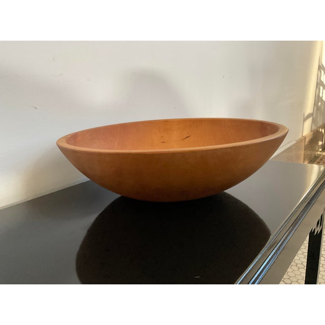 Vintage Large Wooden Carved Bowl For Sale - Image 4 of 8