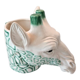 1970s Rare Lipper and Mann Large Giraffe Head Planter For Sale