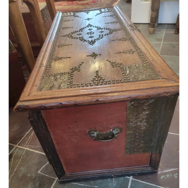 Antique Brass-Studded Zanzibar Chest/Trunk For Sale - Image 12 of 12