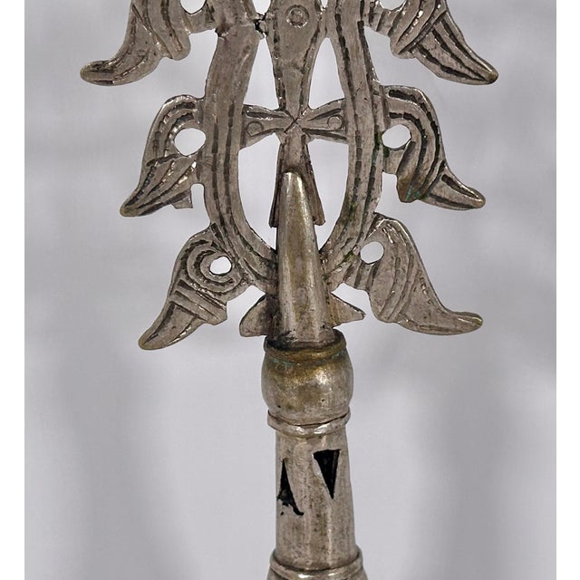 African Antique Ethiopian Coptic Processional Cross For Sale - Image 3 of 13